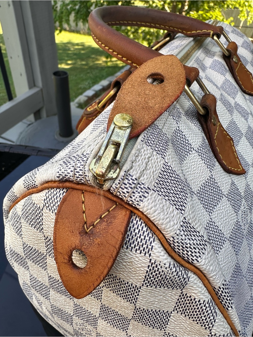 Louis Vuitton Speedy 30 in Azure Damier - Picture 10 of 11